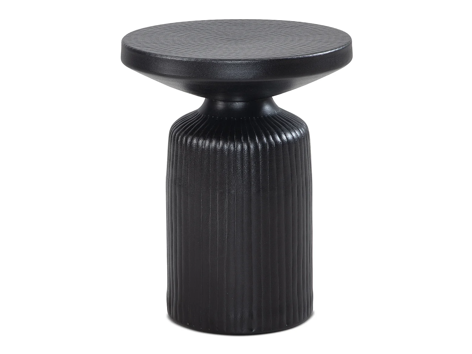 Table d'appoint Métal 40x40x50 cm Petite Table Salon Ronde Noir Martelé