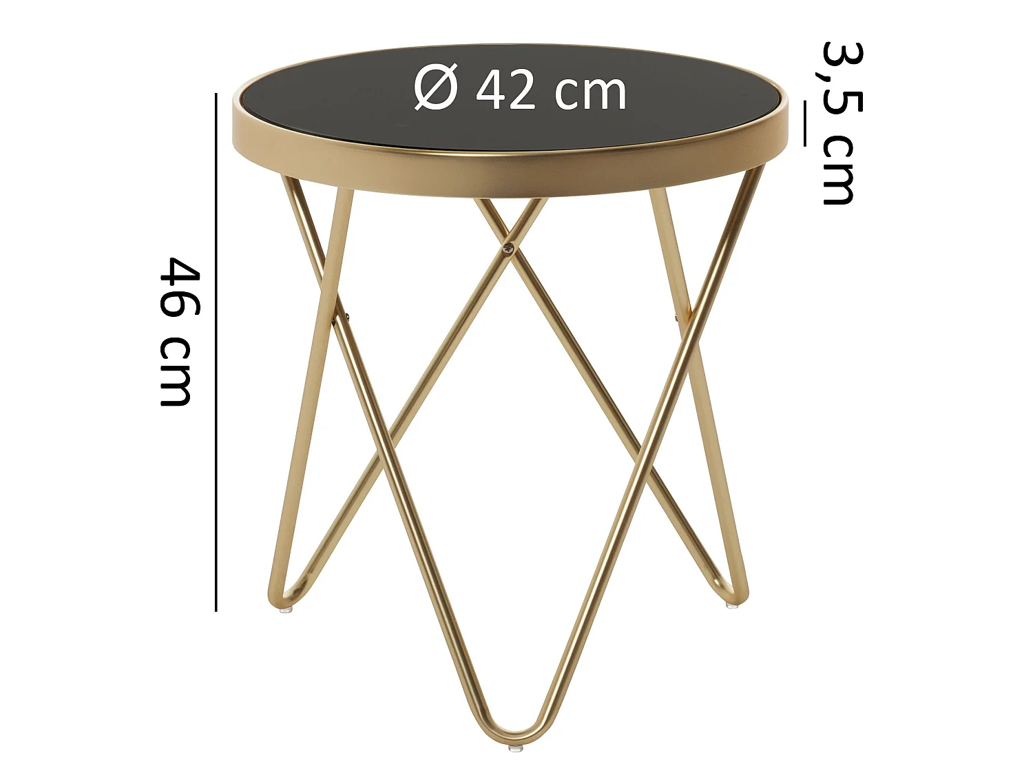 Beistelltisch PARMA Glas Metall Ø 42 cm Wohnzimmertisch Couchtisch Tisch