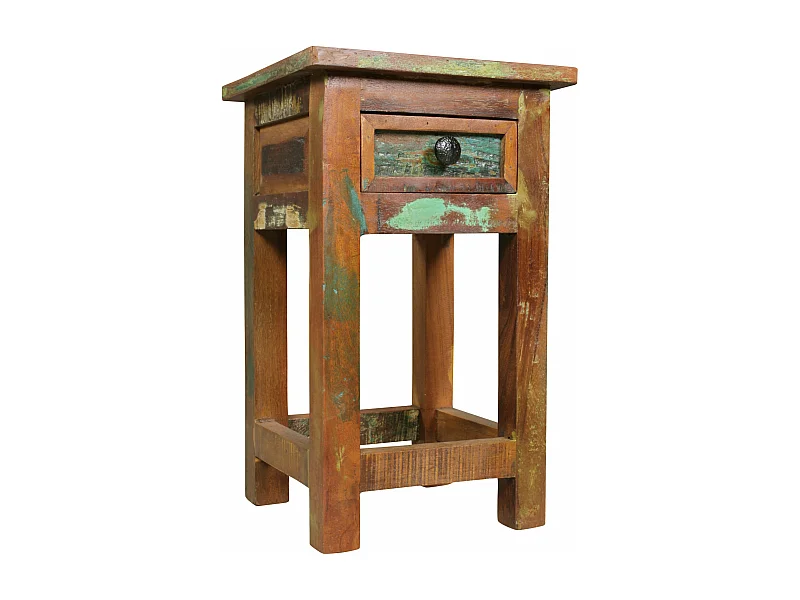 Table d'appoint Bois Massif 30x50x30cm Bout de canapé Table de téléphone