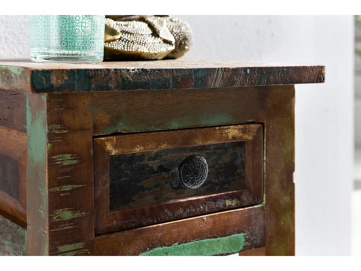 Table d'appoint Bois Massif 30x50x30cm Bout de canapé Table de téléphone