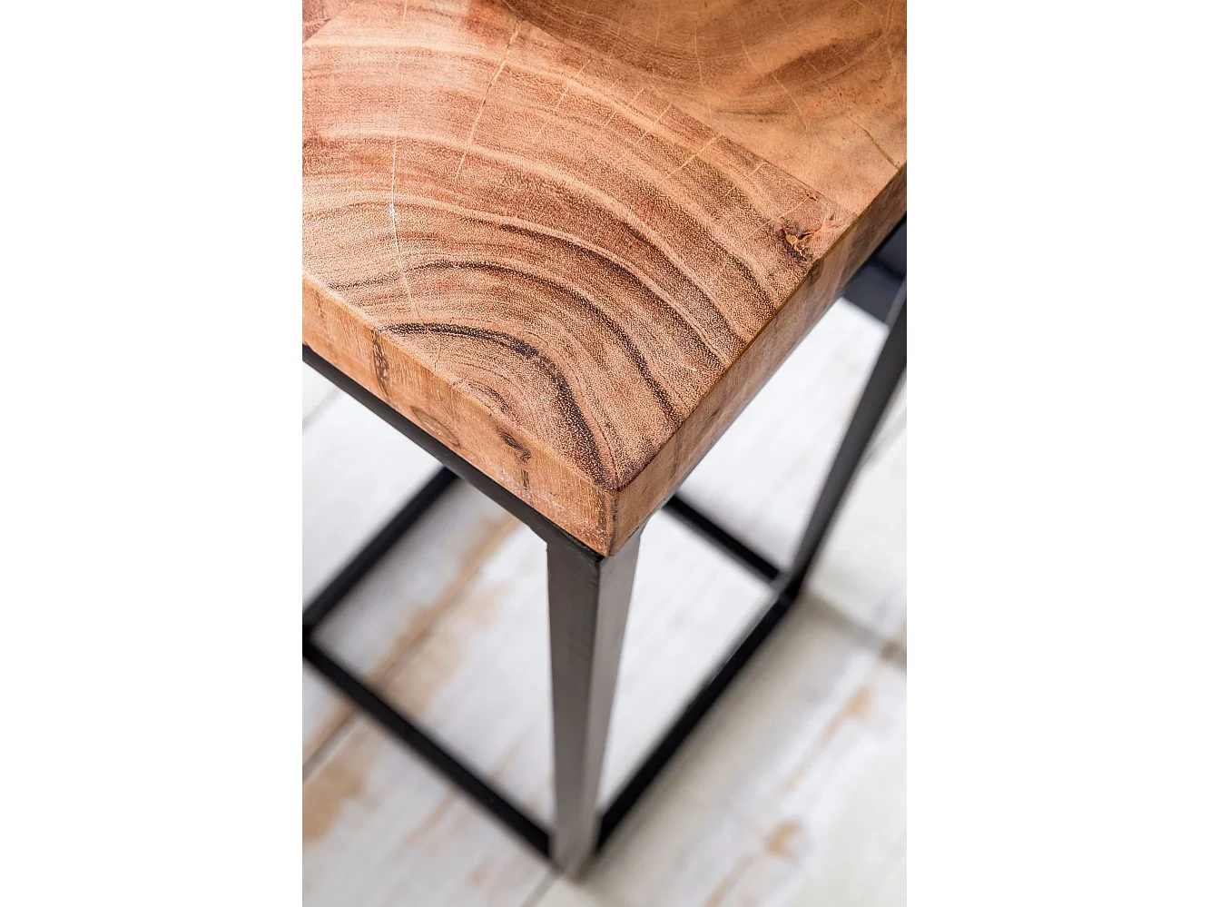 Table d'appoint Bois Massif 45x97x30cm Bout de canapé Table de Salon