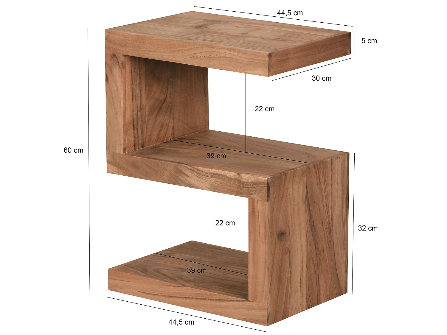Massivholz Beistelltisch S Cube Design Couchtisch Massiv Holz Modern Regal Neu