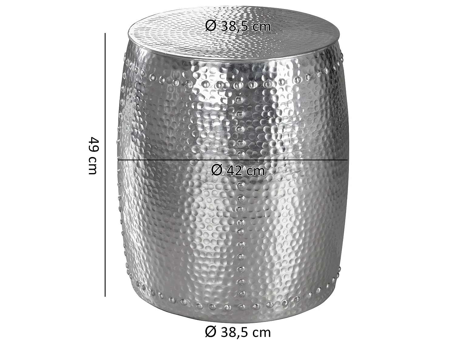 Beistelltisch Dekotisch Metall Hammerschlag rund Ablagetisch klein