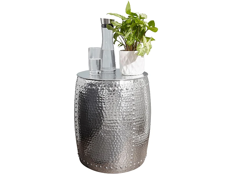 Table d'appoint Métal 42x49x42 cm Table Basse Design Bout de canapé Rond