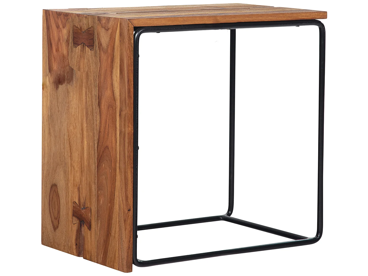 Table d'appoint Bois Massif 45x30x45 cm Petite Table Salon Rectangulaire