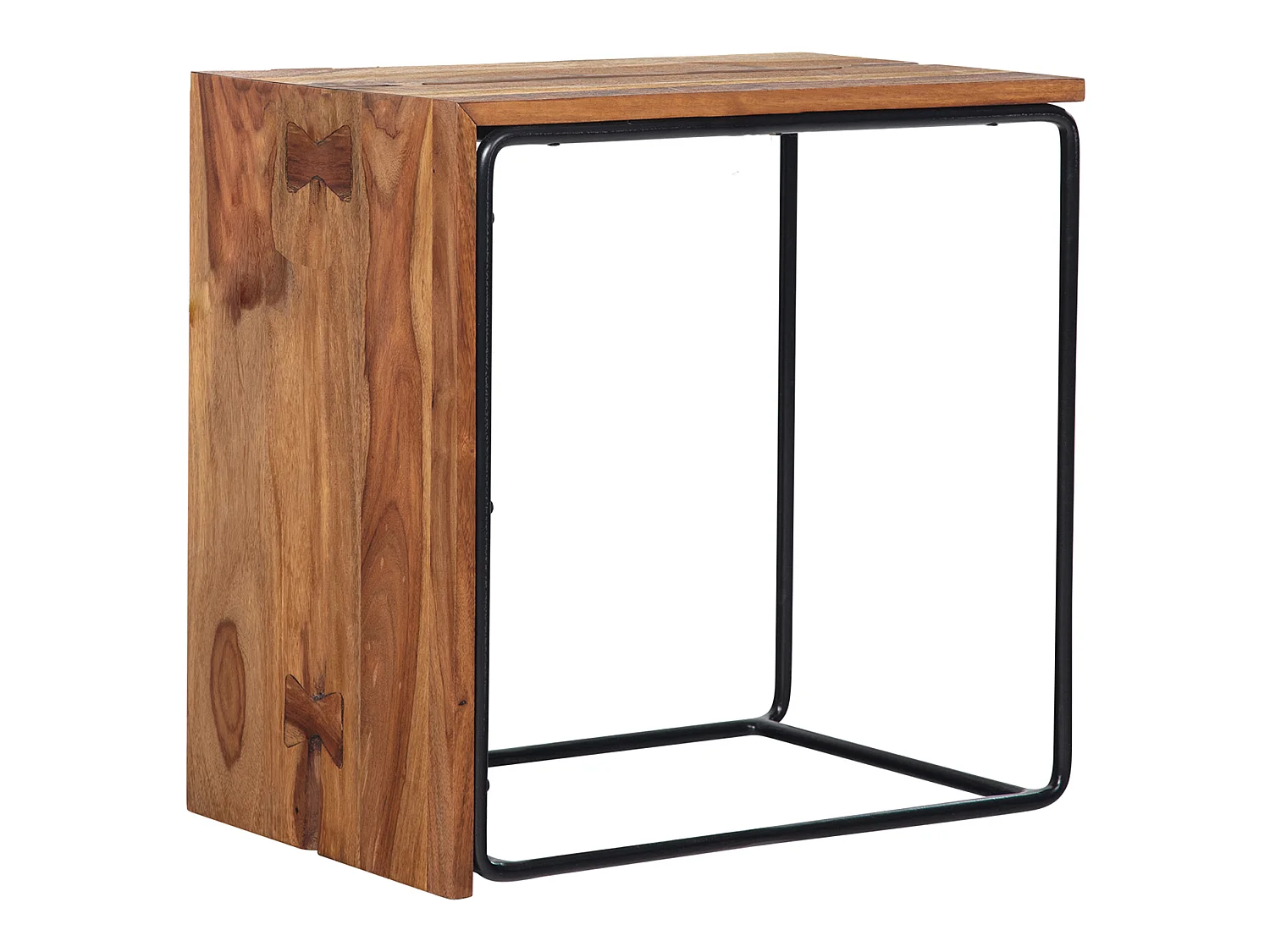 Table d'appoint Bois Massif 45x30x45 cm Petite Table Salon Rectangulaire