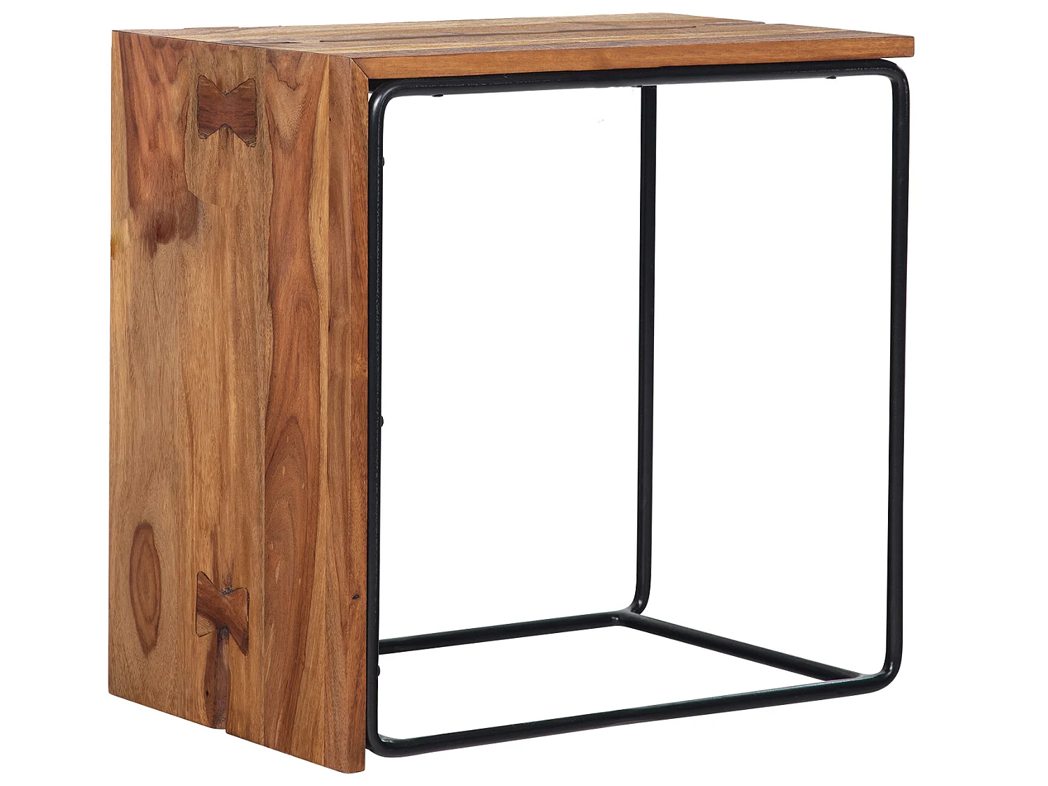 Table d'appoint Bois Massif 45x30x45 cm Petite Table Salon Rectangulaire