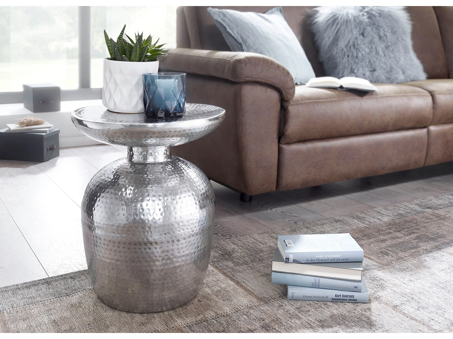 Table d'appoint Métal 36,5x46x36,5 cm Table Basse Design Bout de canapé