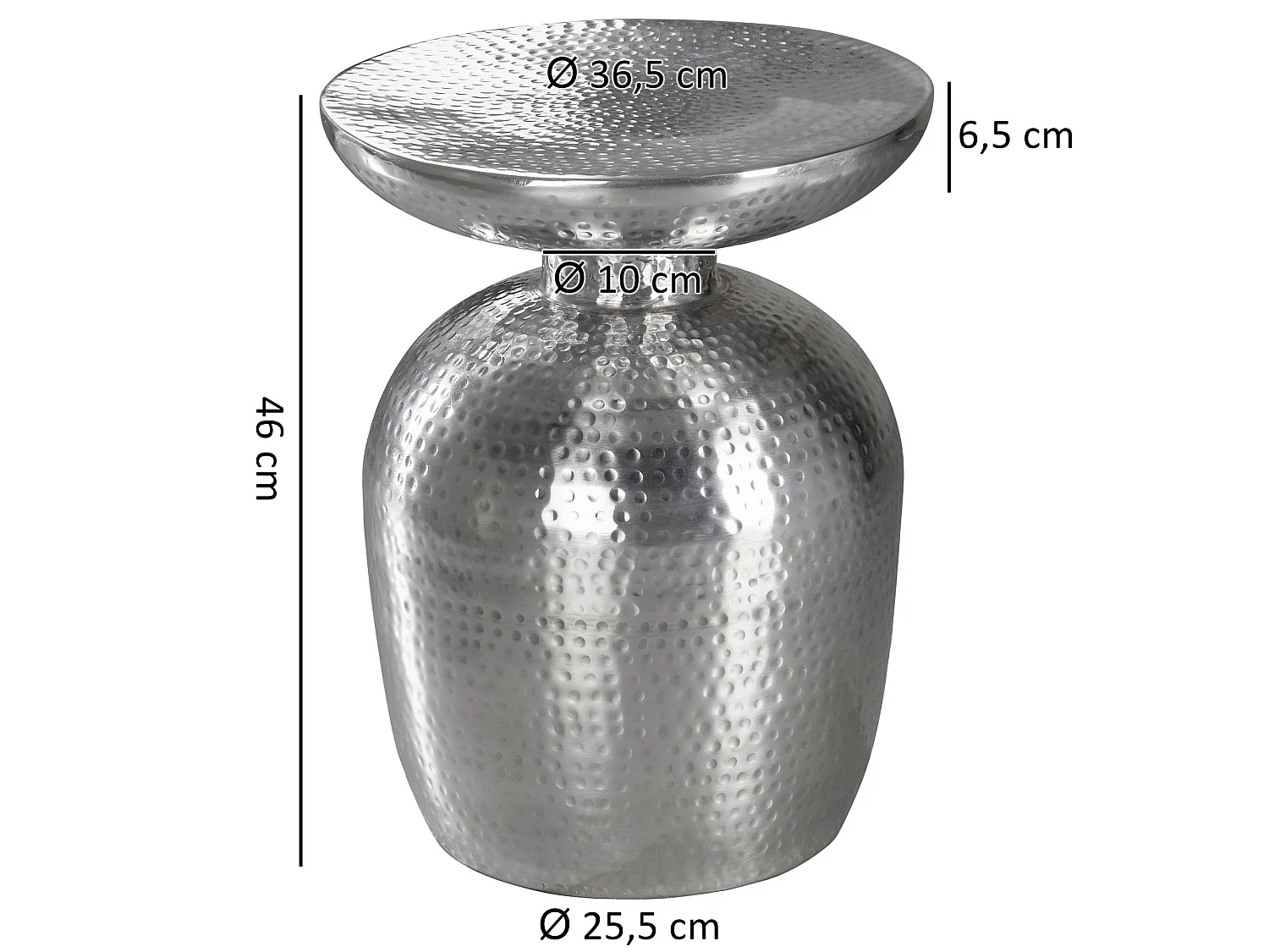 Table d'appoint Métal 36,5x46x36,5 cm Table Basse Design Bout de canapé