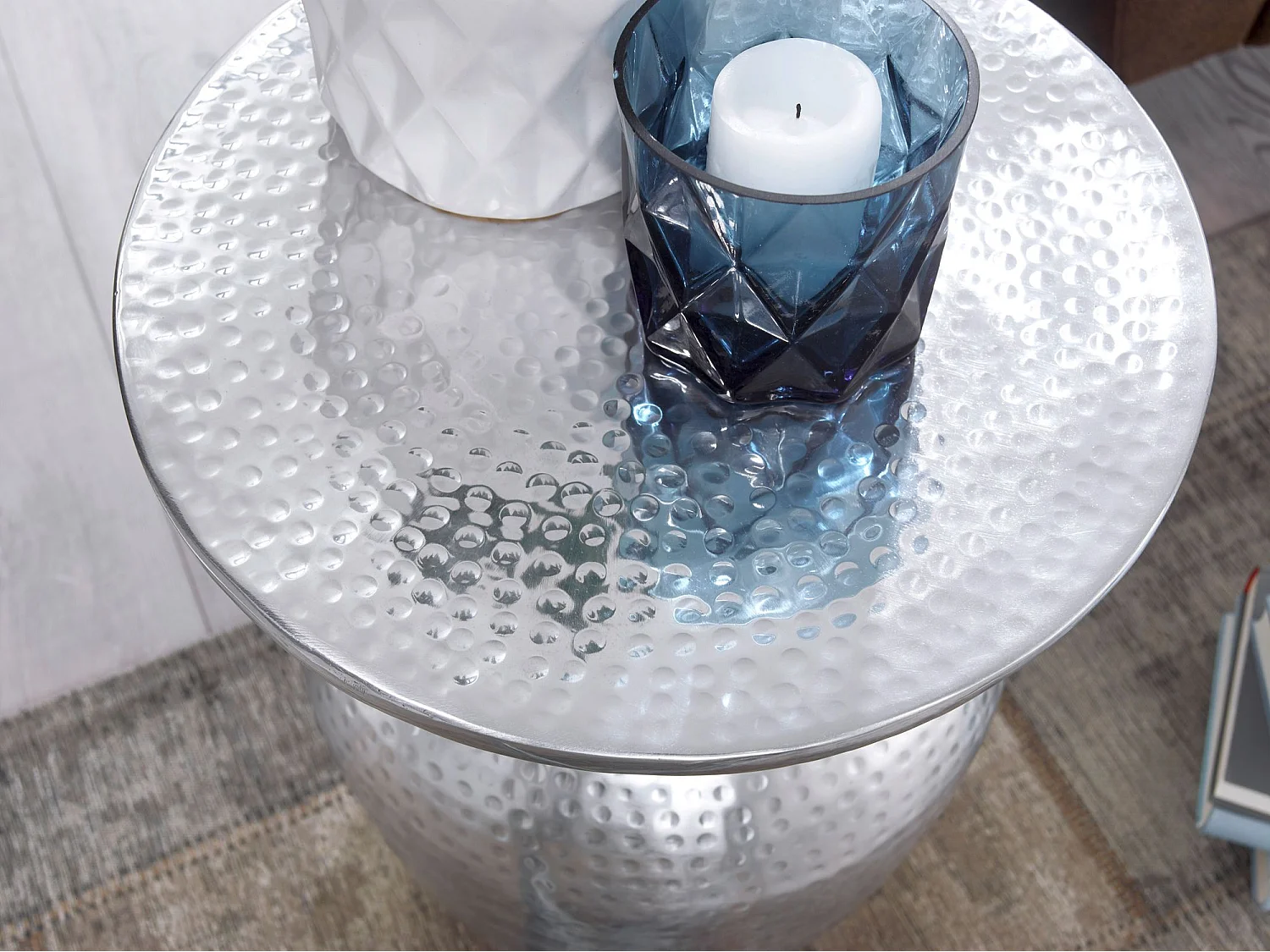 Table d'appoint Métal 36,5x46x36,5 cm Table Basse Design Bout de canapé