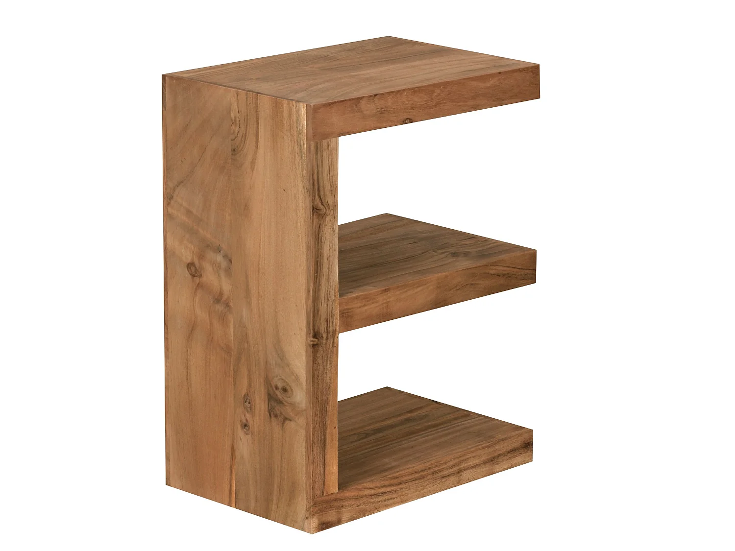 Massivholz Beistelltisch E- Cube Ablage Stand Bücher Regal 44x60x30 Neu