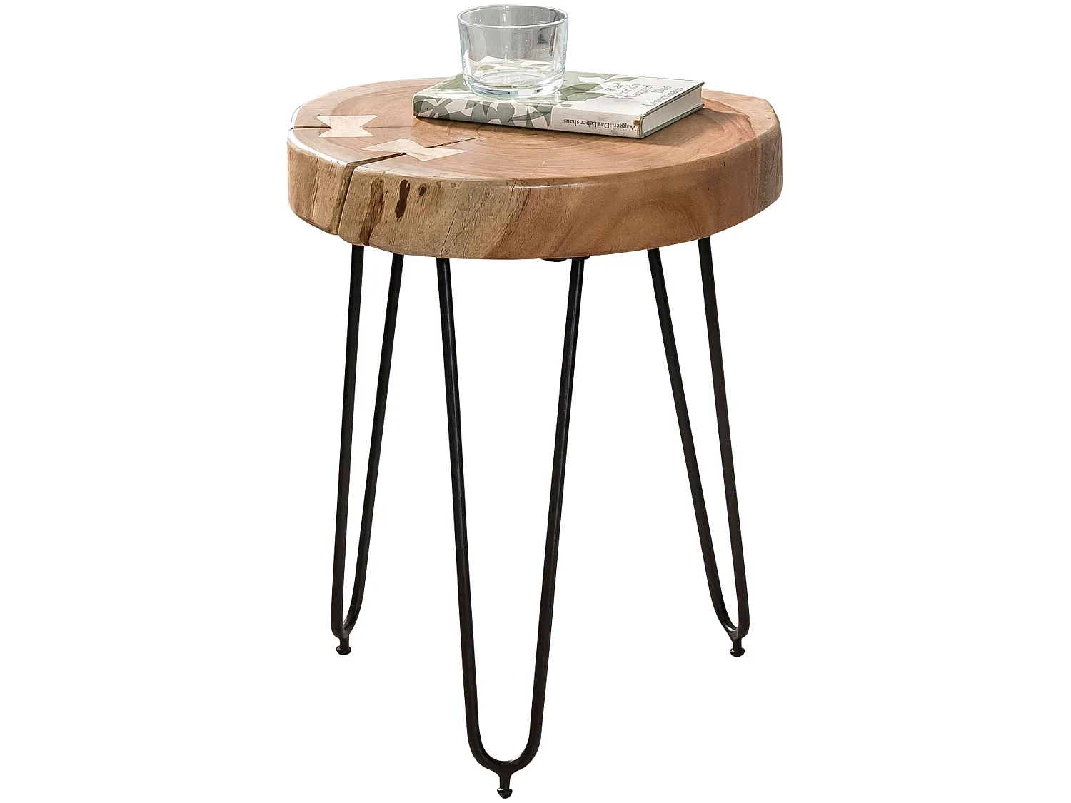 Massivholz Akazie Beistelltisch 30 x 30 cm Wohnzimmertisch Massiv Neu