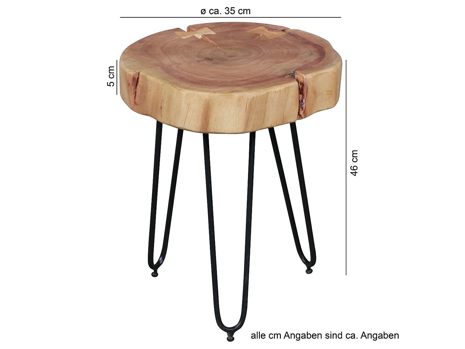 Massivholz Akazie Beistelltisch 30 x 30 cm Wohnzimmertisch Massiv Neu