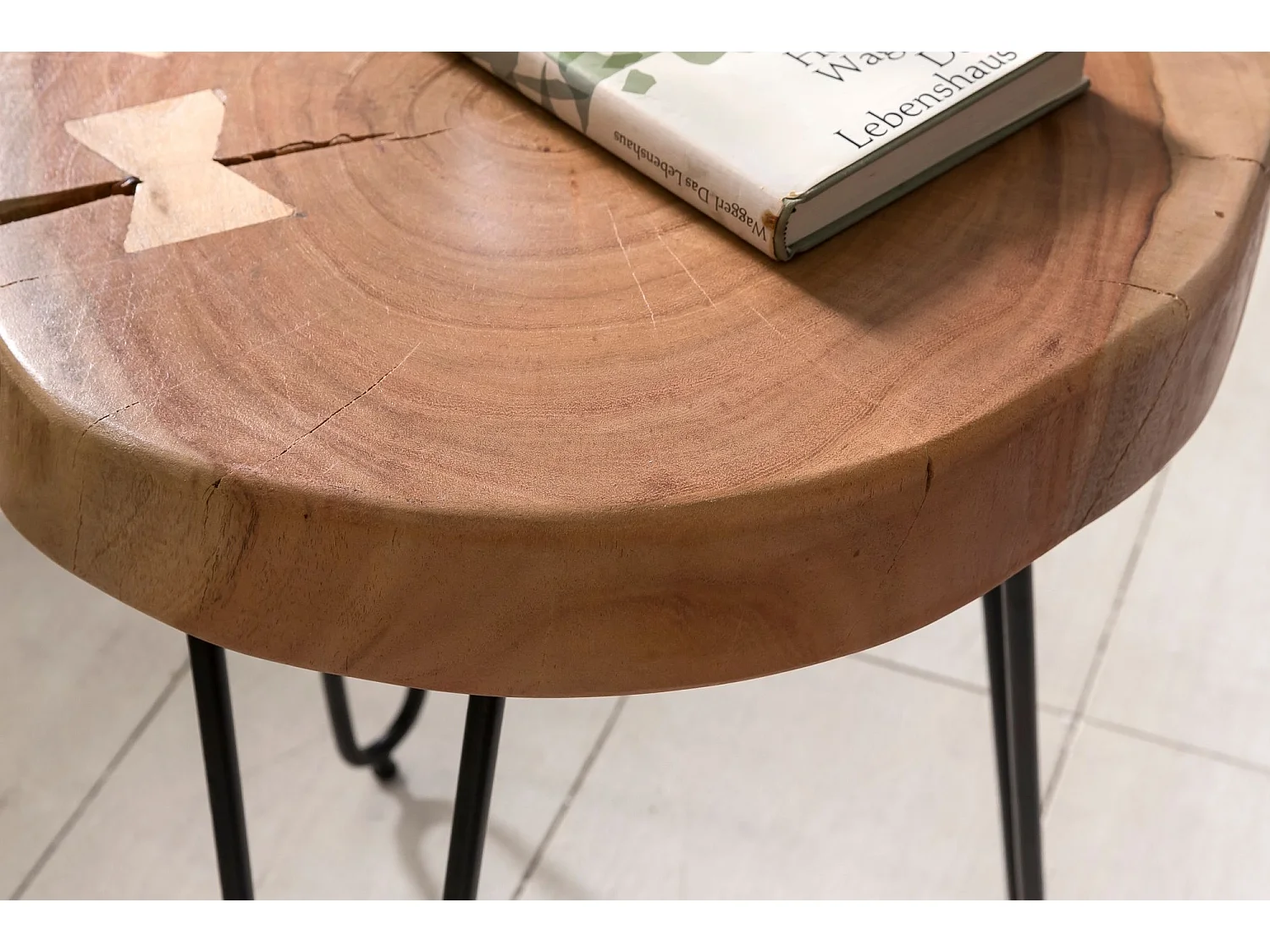 Massivholz Akazie Beistelltisch 30 x 30 cm Wohnzimmertisch Massiv Neu