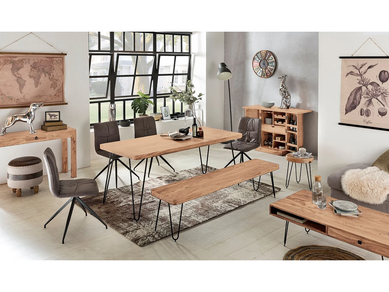 Massivholz Akazie Beistelltisch 30 x 30 cm Wohnzimmertisch Massiv Neu