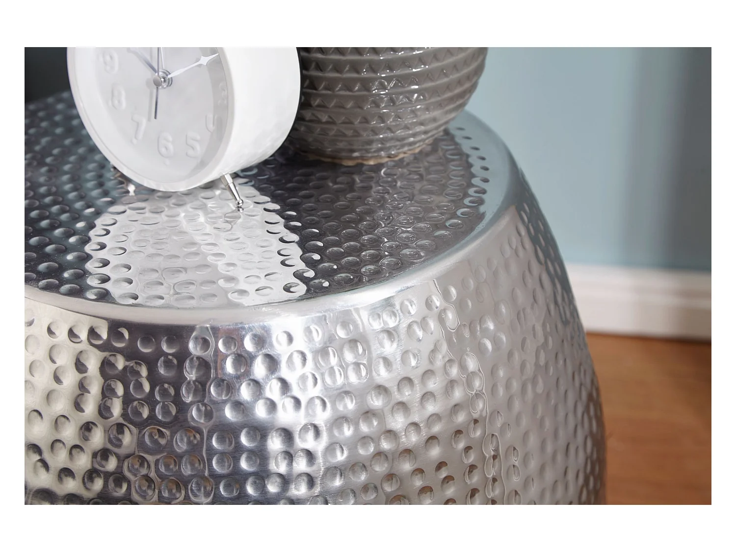 Beistelltisch  Aluminium Dekotisch Ø 42 cm rund Ablagetisch Metall modern