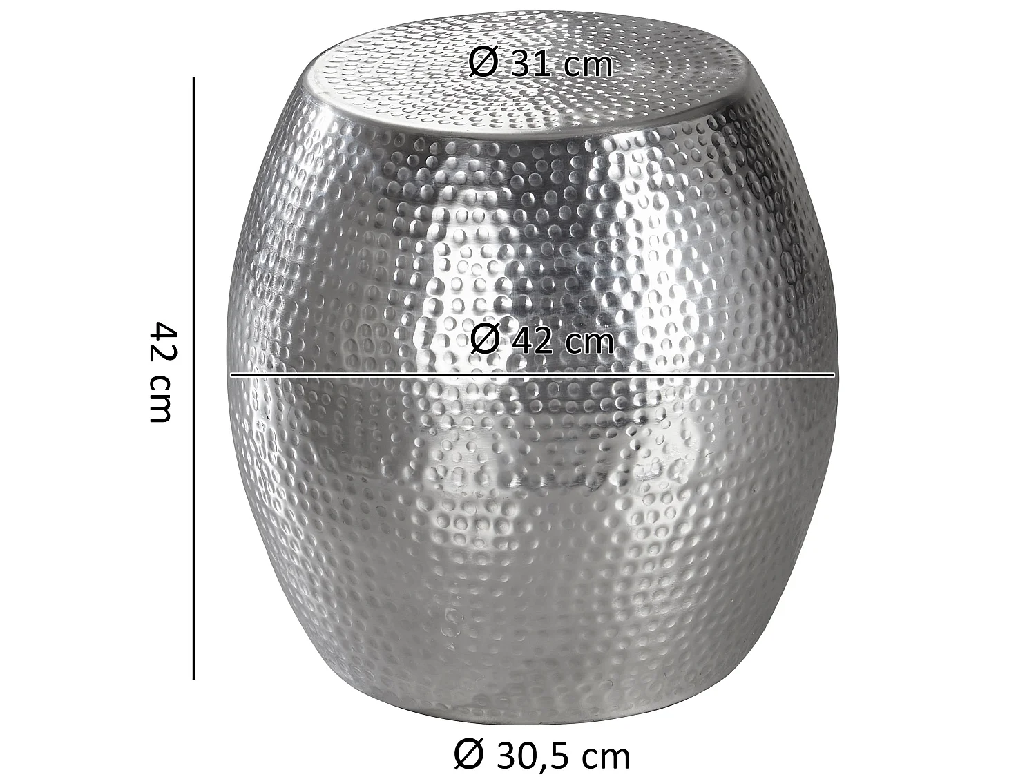 Beistelltisch  Aluminium Dekotisch Ø 42 cm rund Ablagetisch Metall modern
