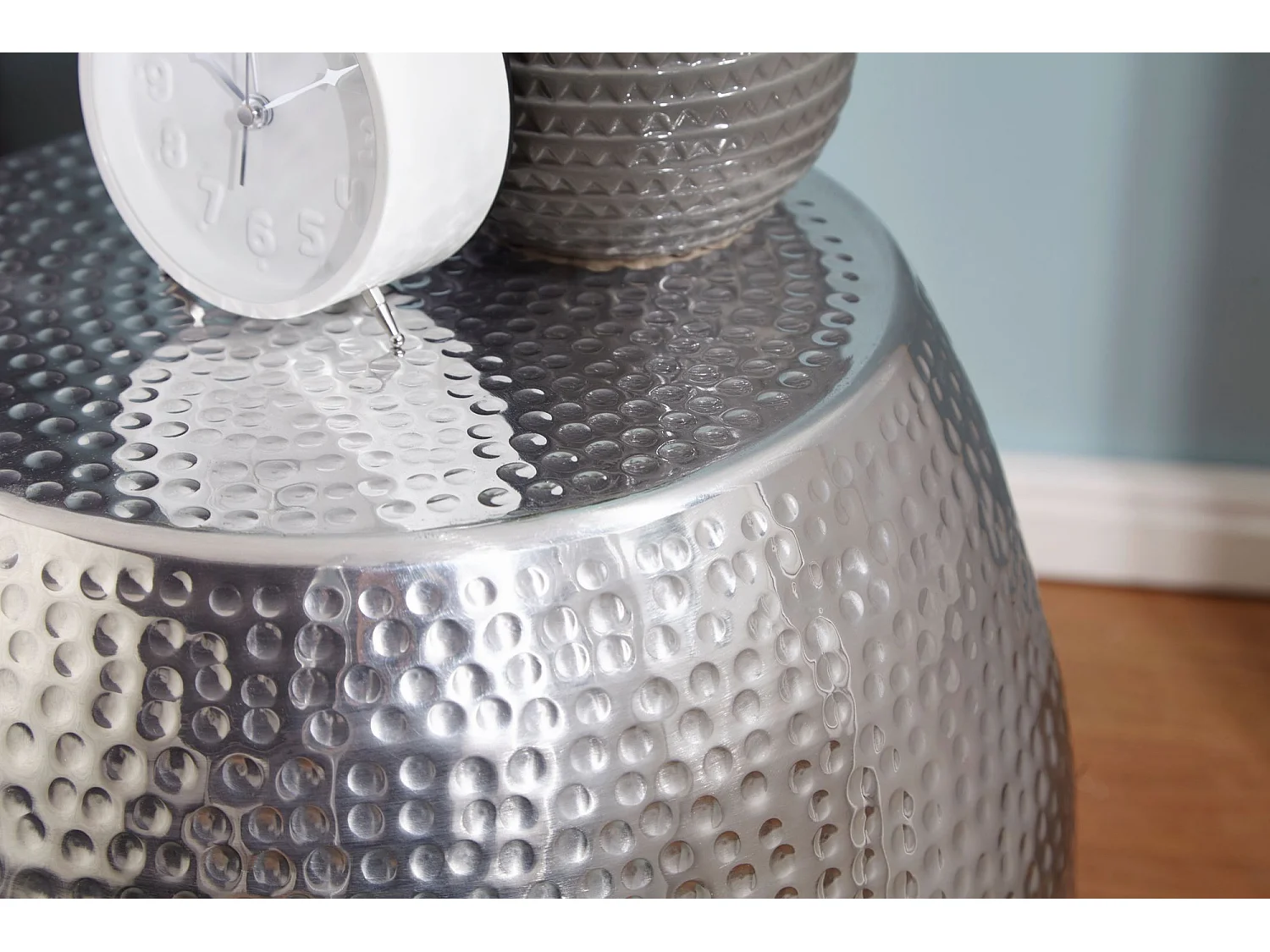 Beistelltisch  Aluminium Dekotisch Ø 42 cm rund Ablagetisch Metall modern