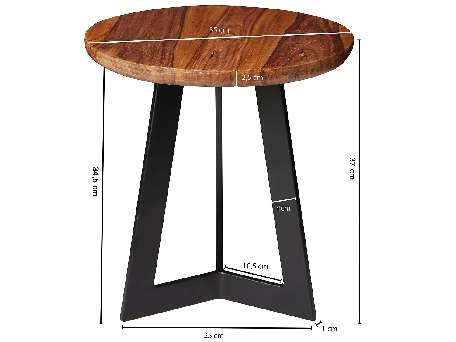 Beistelltisch SV51462 Sheesham Holz Metall Industrial Telefontisch