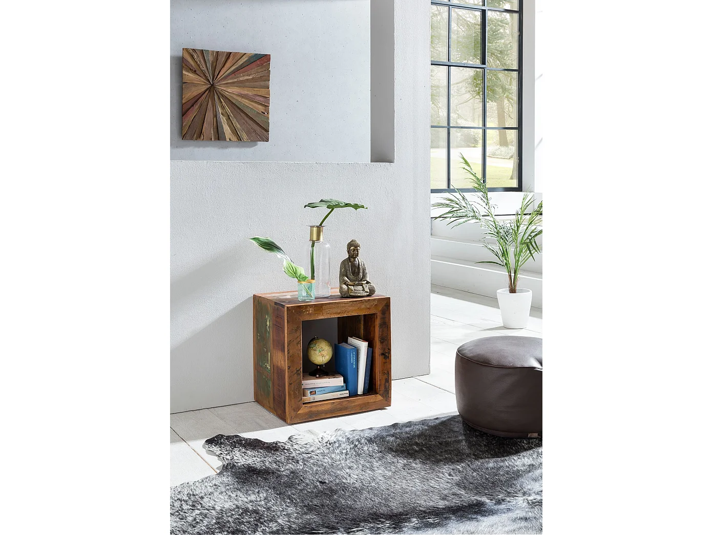 Beistelltisch KALKUTTA 45 x 45 x 35 cm Wohnzimmertisch Cube Regal Tisch