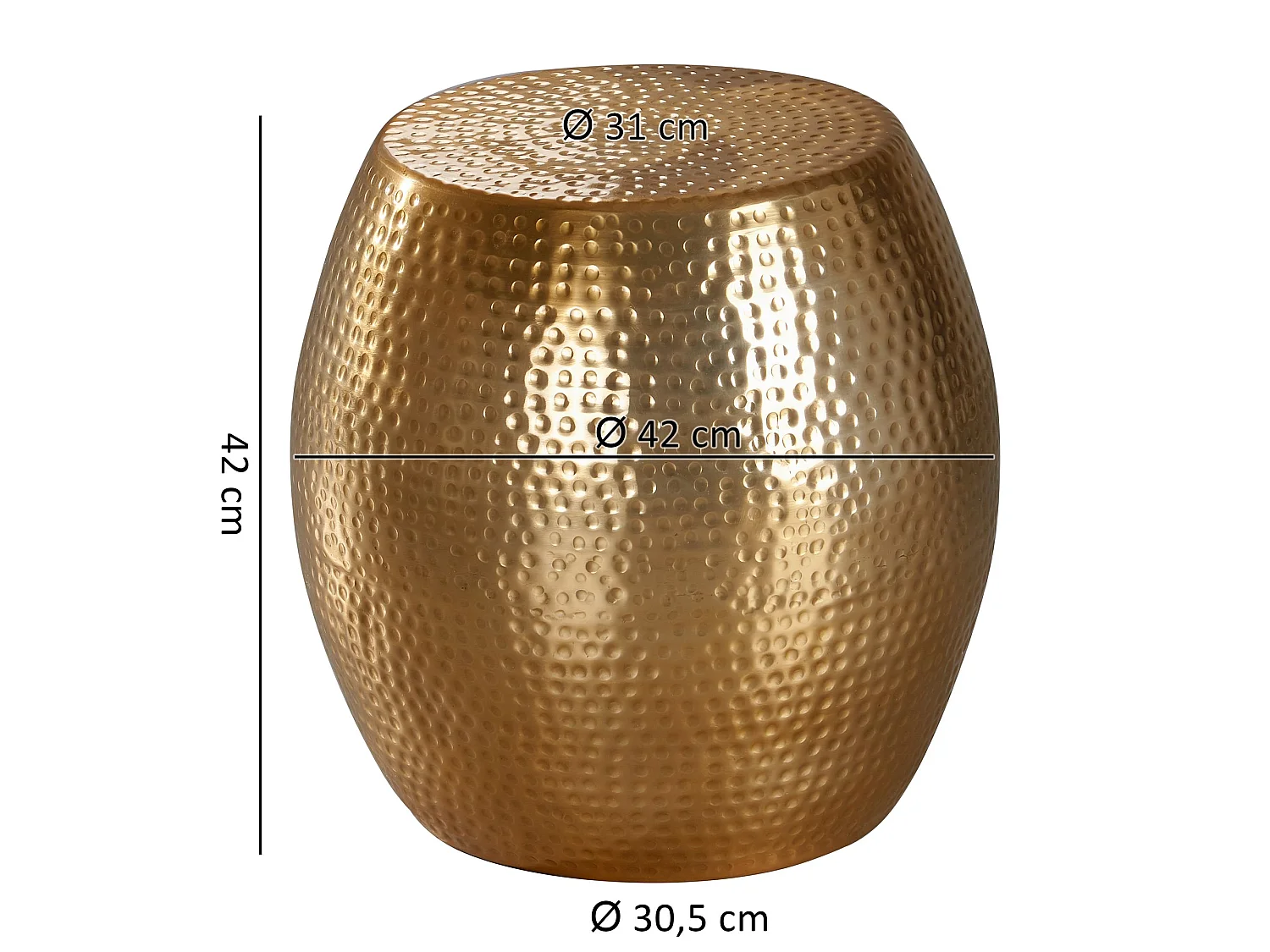 Beistelltisch  Aluminium Dekotisch Ø 42 cm rund Ablagetisch Metall modern