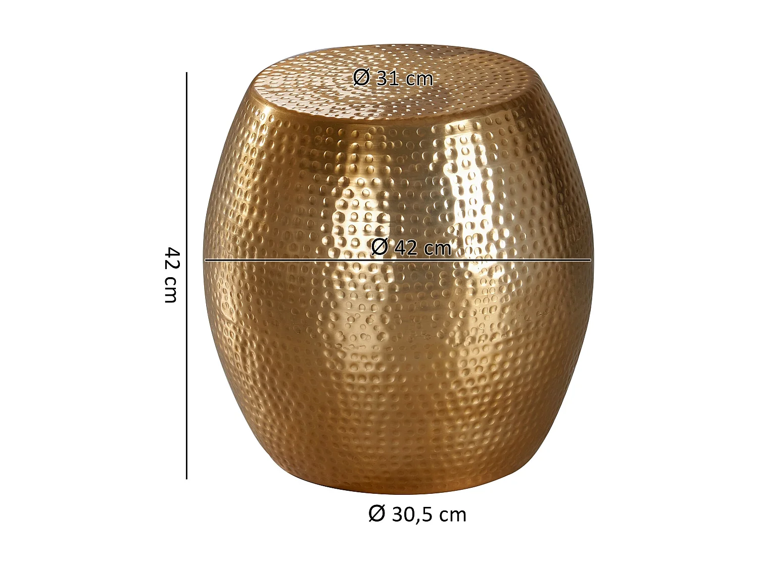 Table d'appoint Métal 42x42x42 cm Table Basse Design Bout de canapé Rond