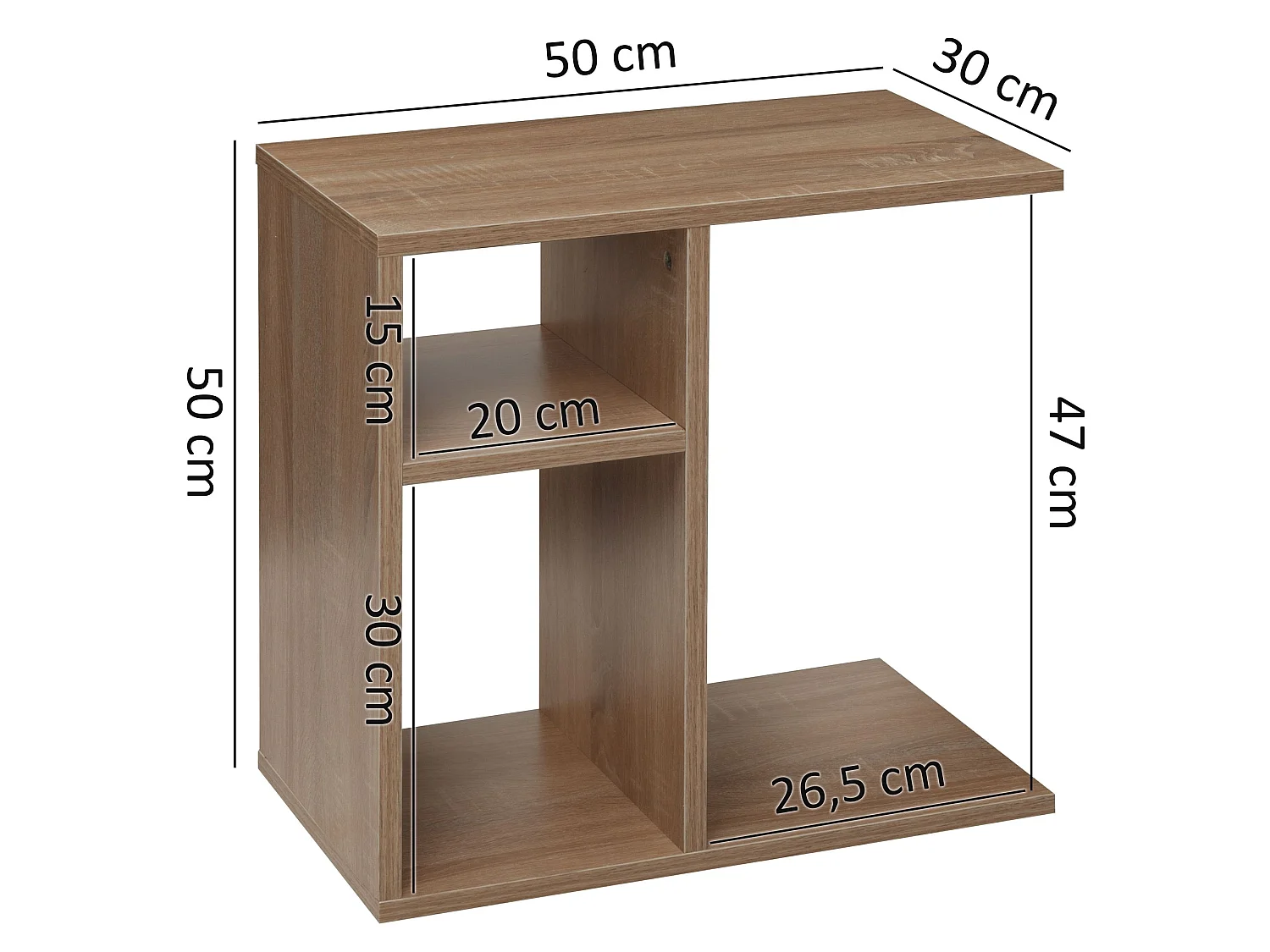 Beistelltisch Holz Anstelltisch Couchtisch Klein Sofatisch 50 cm