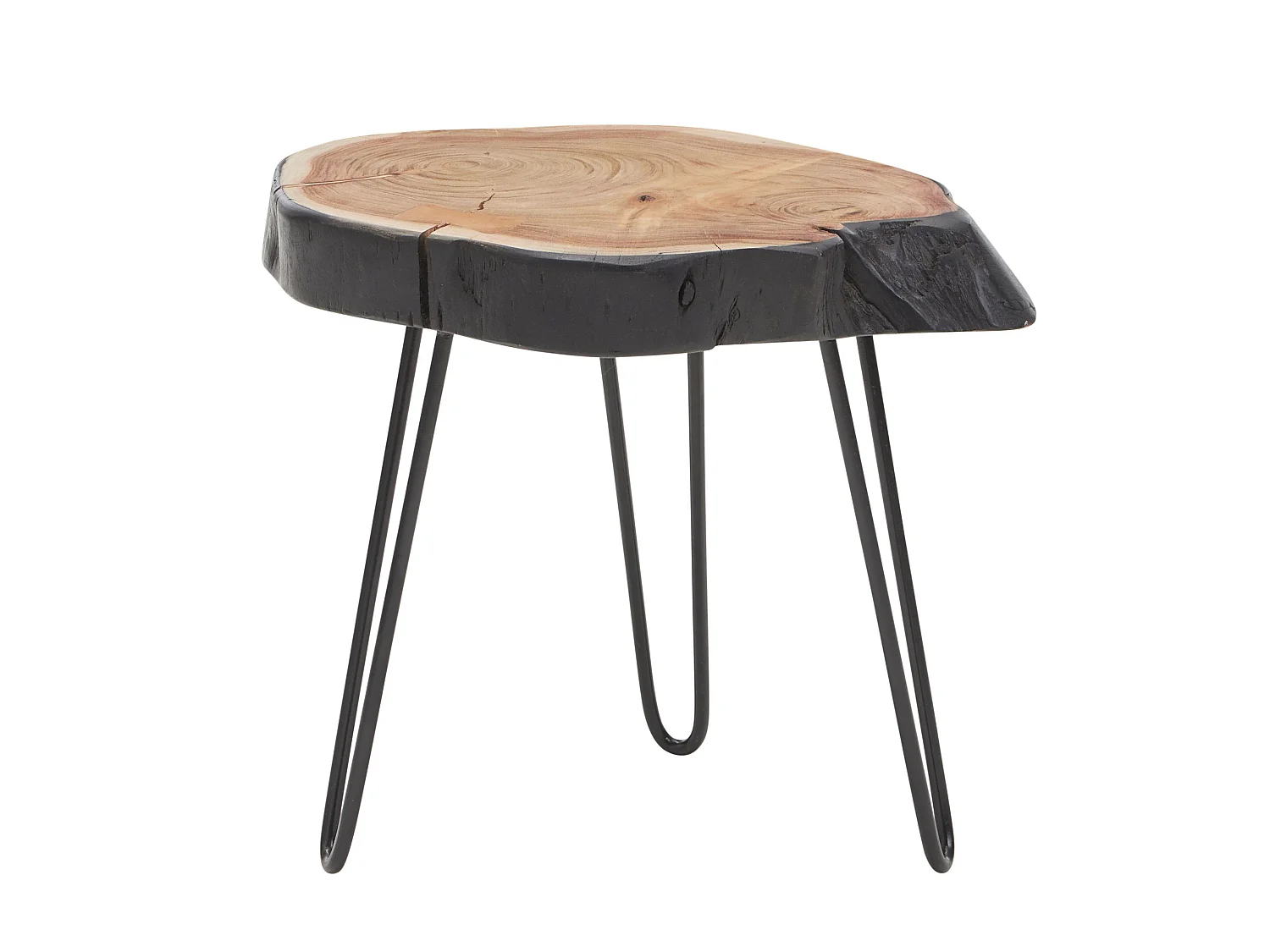 Table d'appoint en Bois Massif et Metal 40x40x32cm Table Basse de Salon
