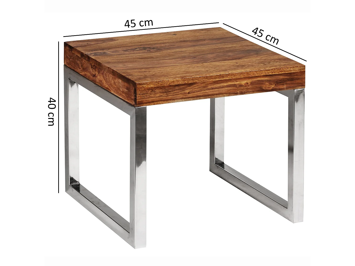 Table d'appoint Bois Massif 45x40x45cm Bout de canapé Table de Salon