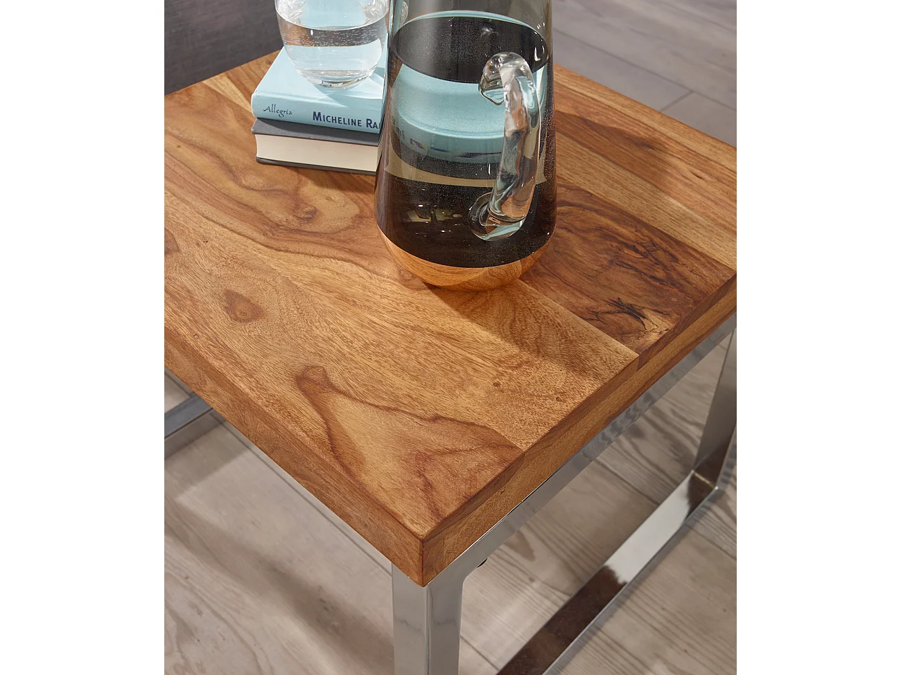 Table d'appoint Bois Massif 45x40x45cm Bout de canapé Table de Salon