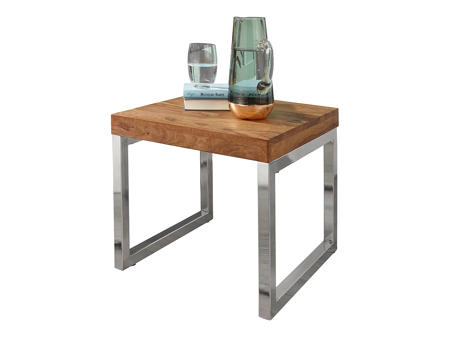 Table d'appoint Bois Massif 45x40x45cm Bout de canapé Table de Salon