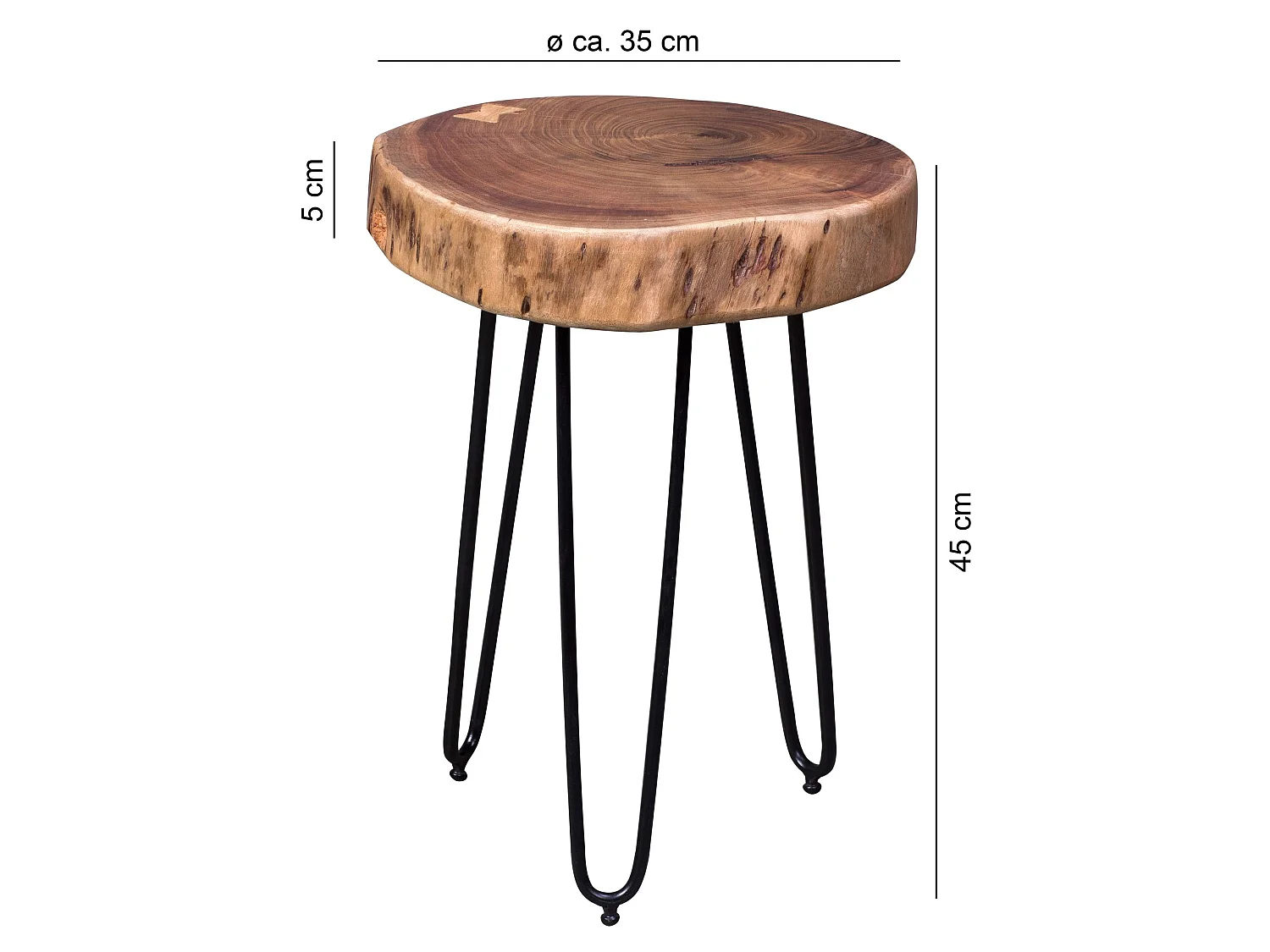 Massivholz Akazie Beistelltisch 35 x 35 cm Wohnzimmertisch Massiv Neu