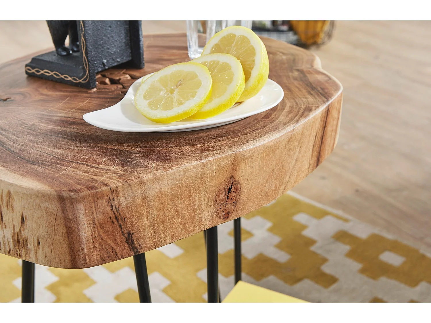 Massivholz Akazie Beistelltisch 35 x 35 cm Wohnzimmertisch Massiv Neu