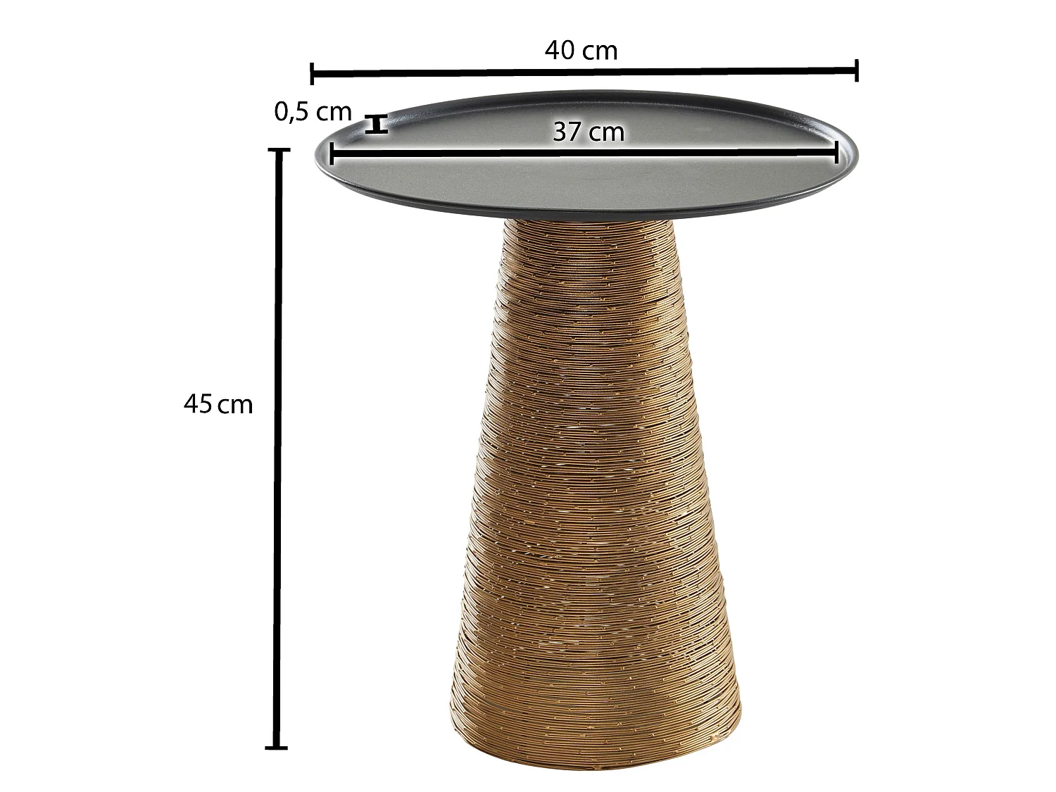 Beistelltisch  Sofatisch Metall Ø 40 cm Tisch Wohnzimmertisch Rund Gold