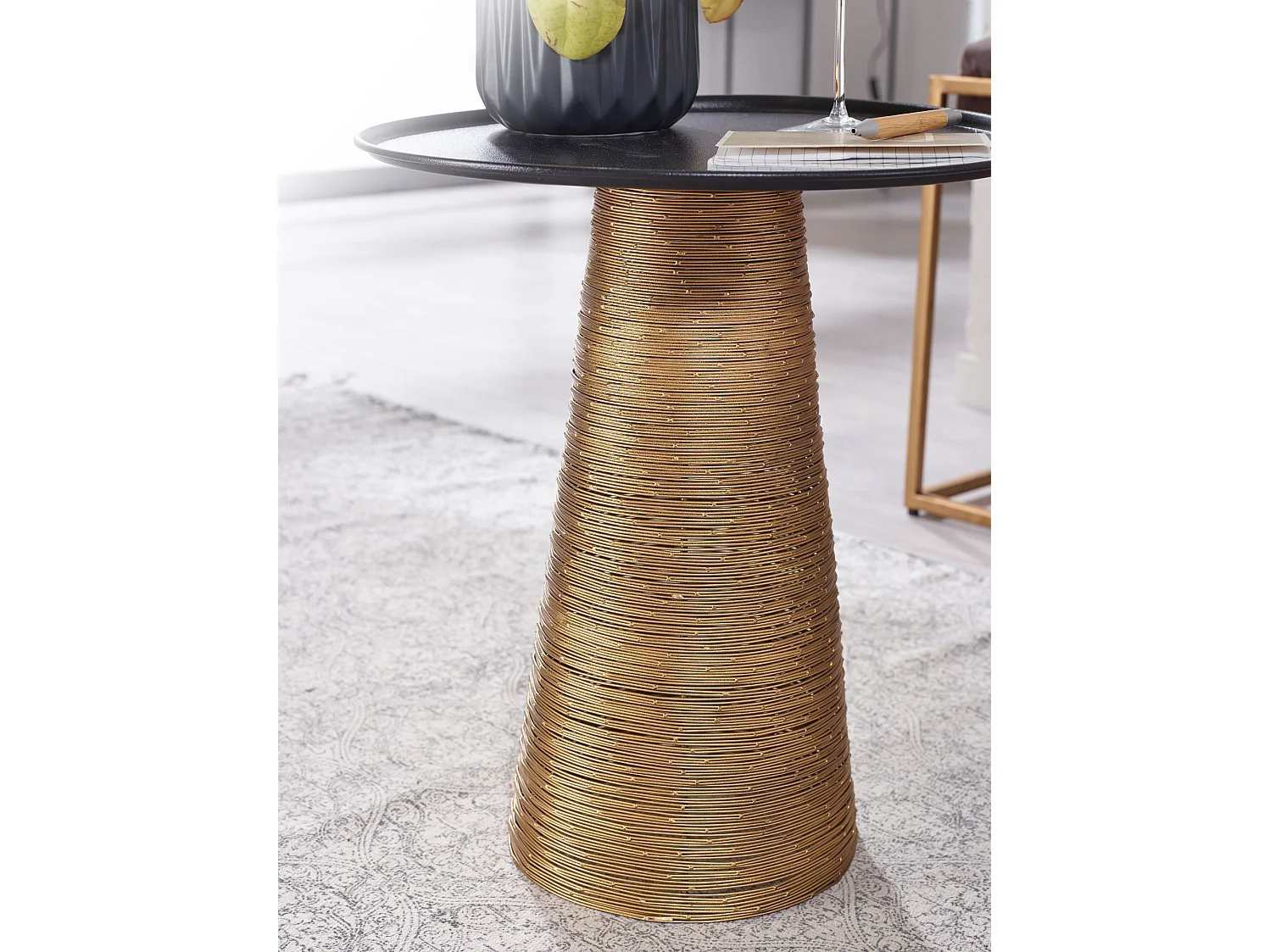 Beistelltisch  Sofatisch Metall Ø 40 cm Tisch Wohnzimmertisch Rund Gold