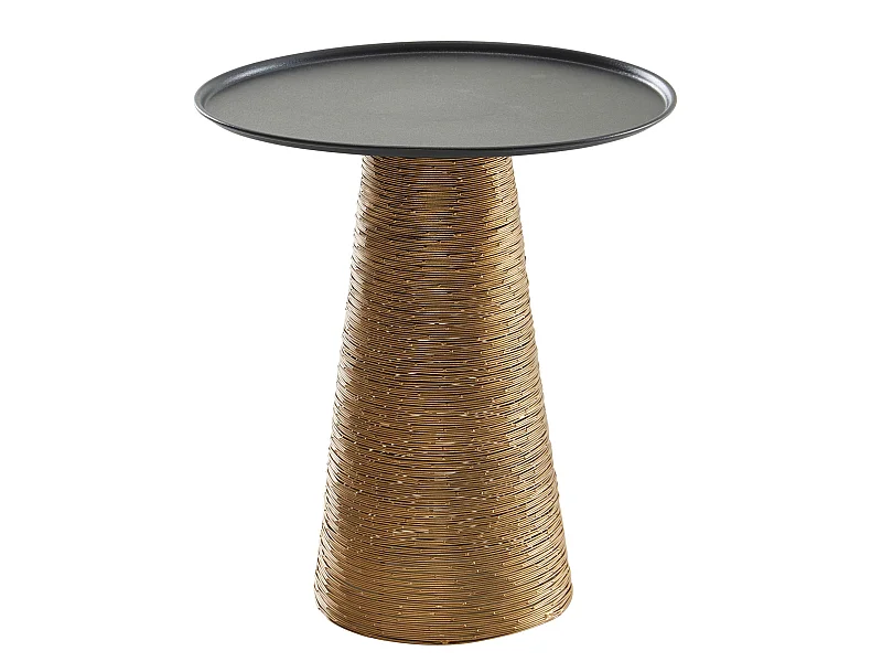 Table d'appoint Aluminium Ø 40 cm Petite Table de Salon Ronde Métal Or