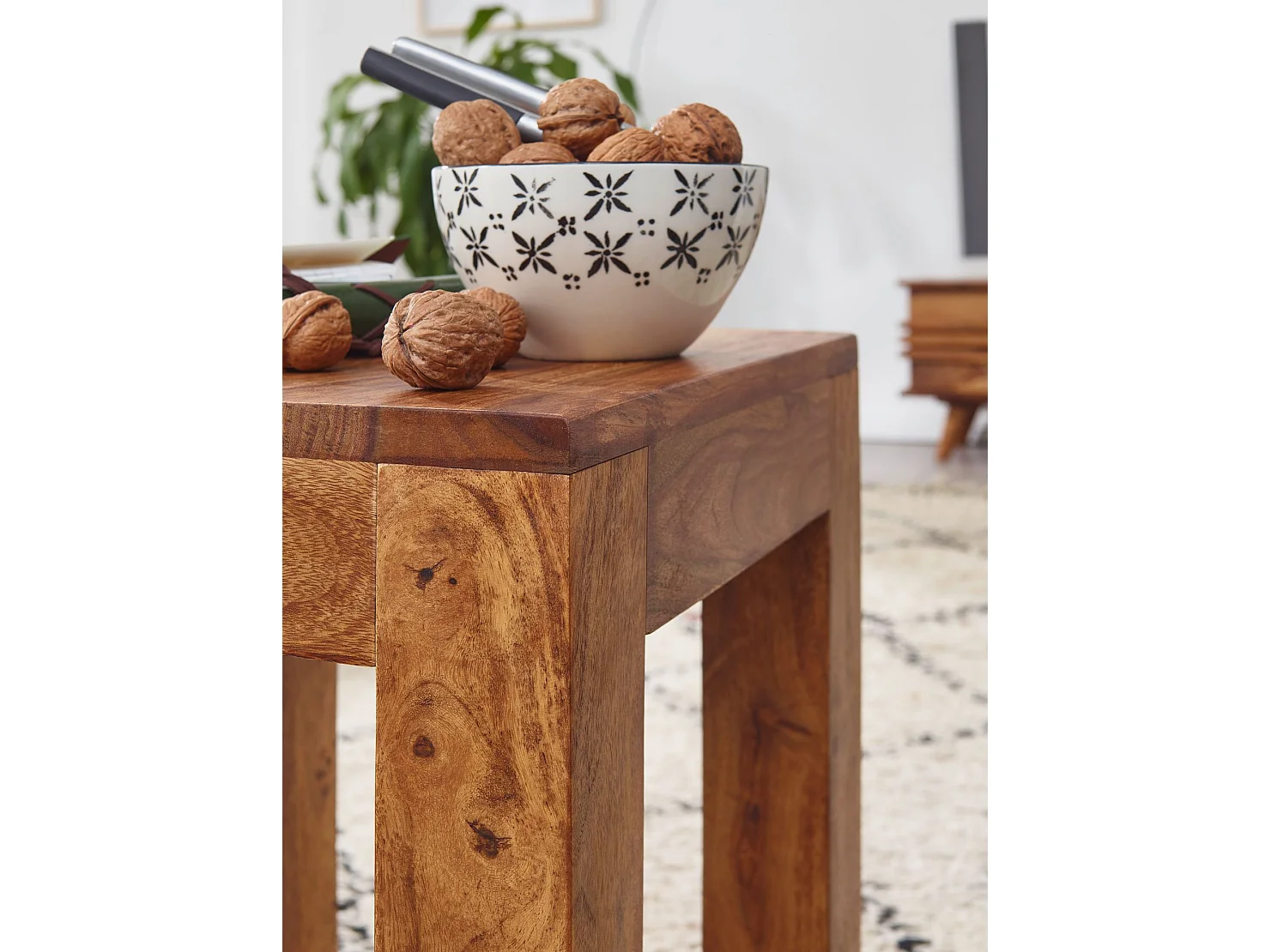 Beistelltisch Massivholz 35x35cm Wohnzimmertisch Landhausstil Couchtisch