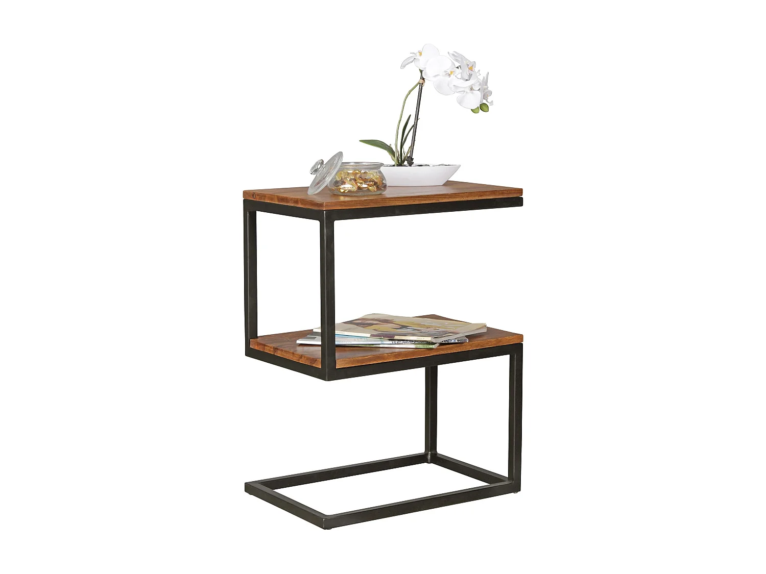 Table d'appoint Bois Massif 45x60x30cm Bout de canapé Table de Salon