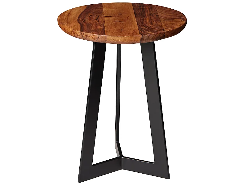 Beistelltisch SV51462 Sheesham Holz Metall Industrial Telefontisch