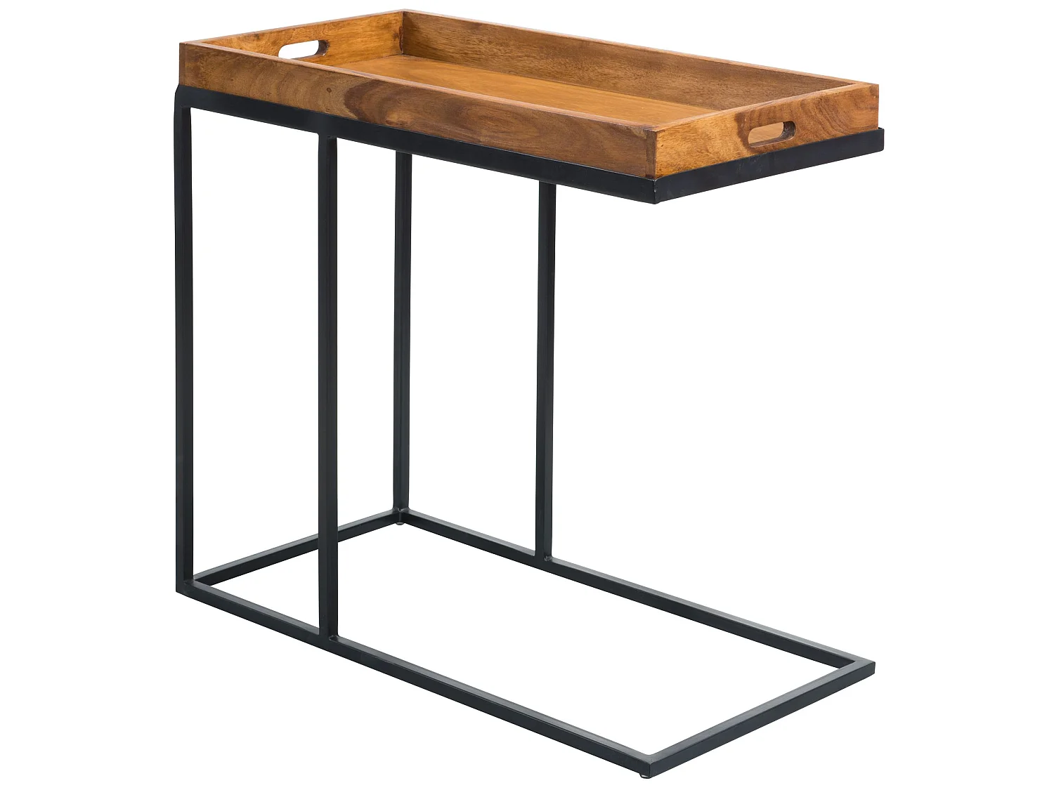 Table d'appoint Bois Massif 69x65x34cm Bout de canapé Table de Salon