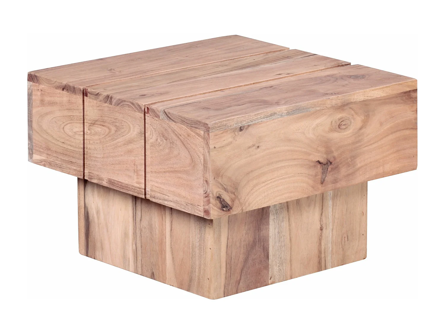 Table d'appoint Bois Massif 44x30x44cm Bout de canapé Table de Salon