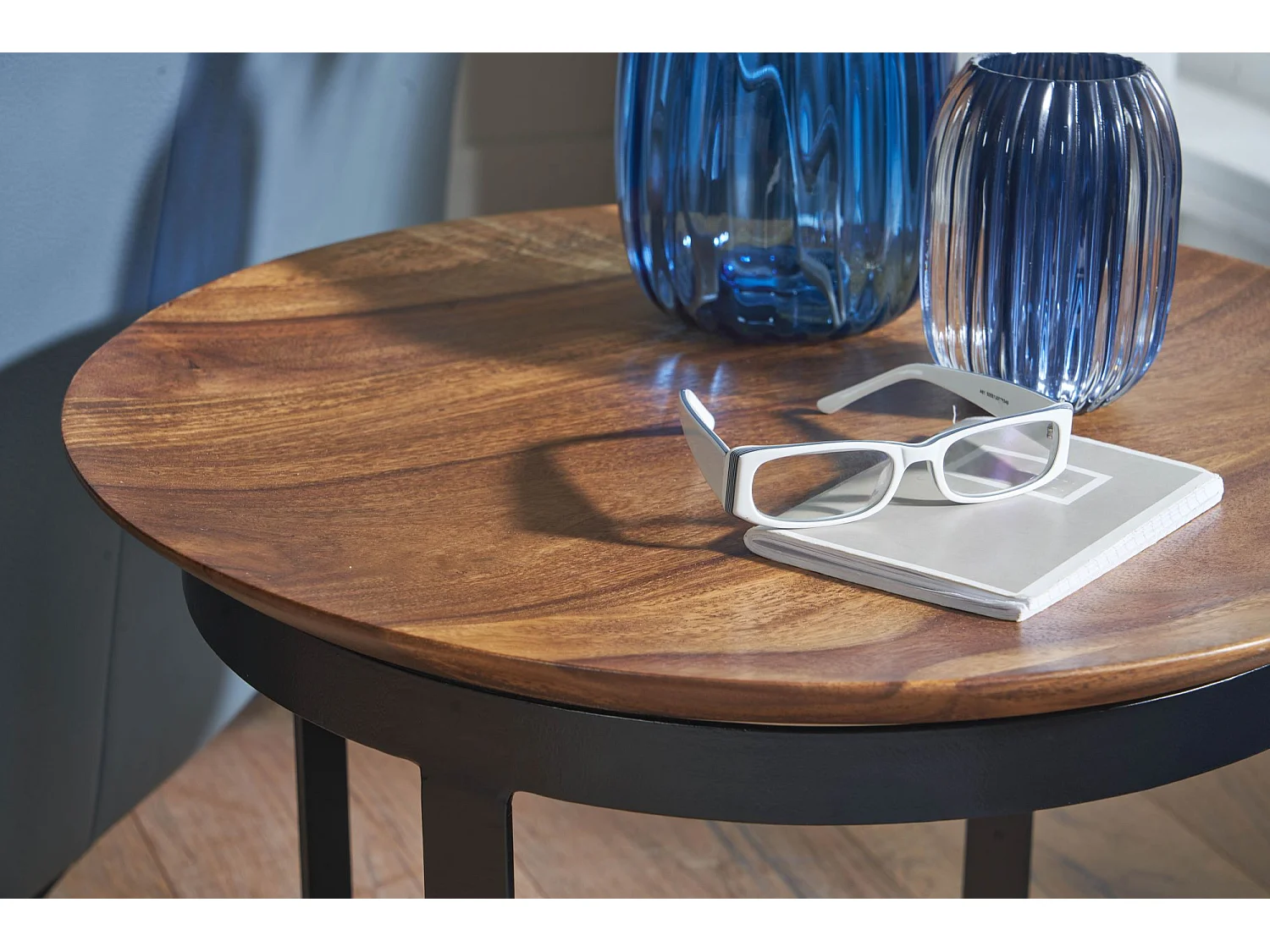 Beistelltisch  Sofatisch Massivholz 52x52x44 cm Wohnzimmertisch Rund