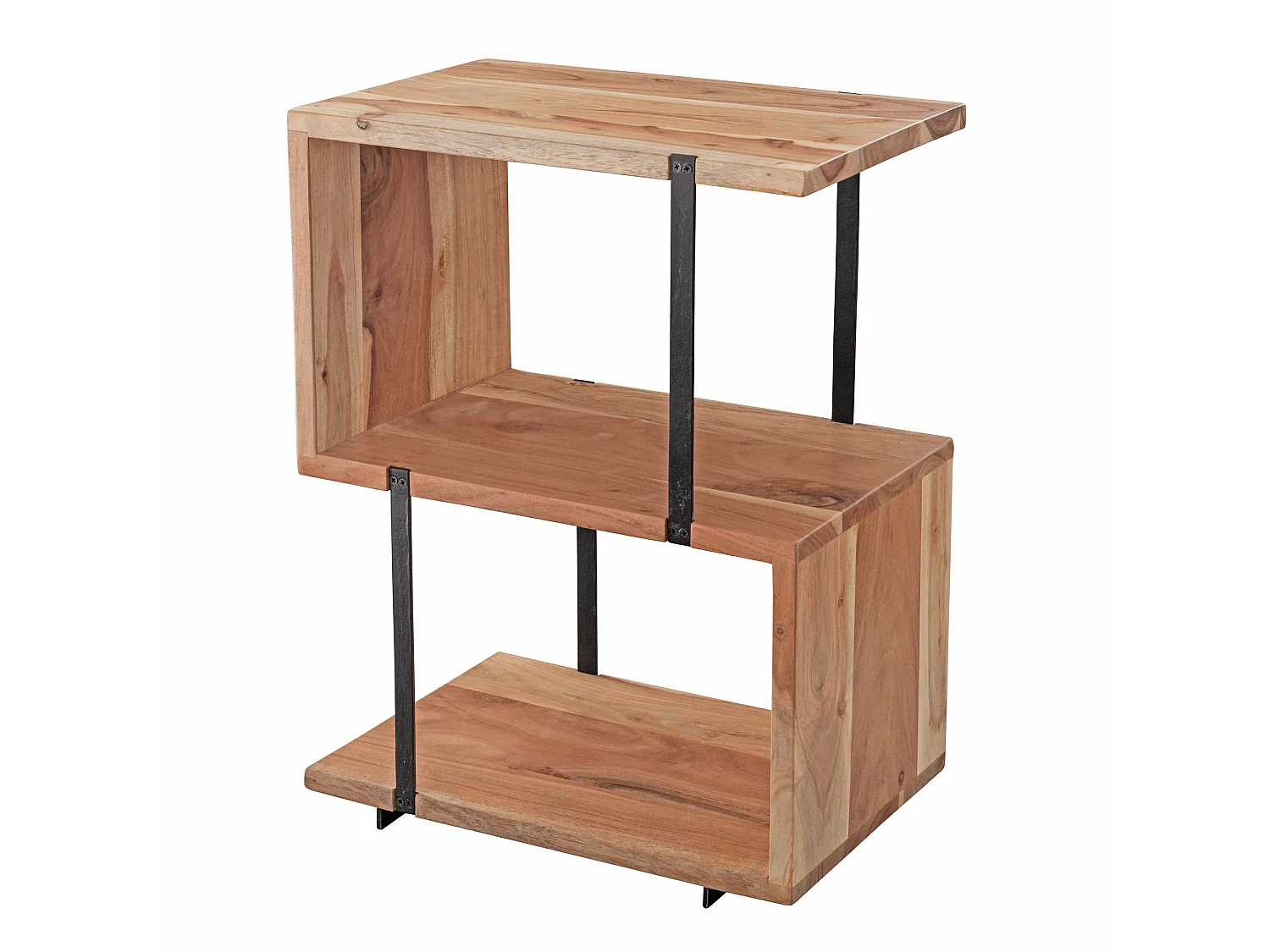 Beistelltisch S-From 45x60x30 cm Akazie Dekotisch Sofatisch Holz Metall