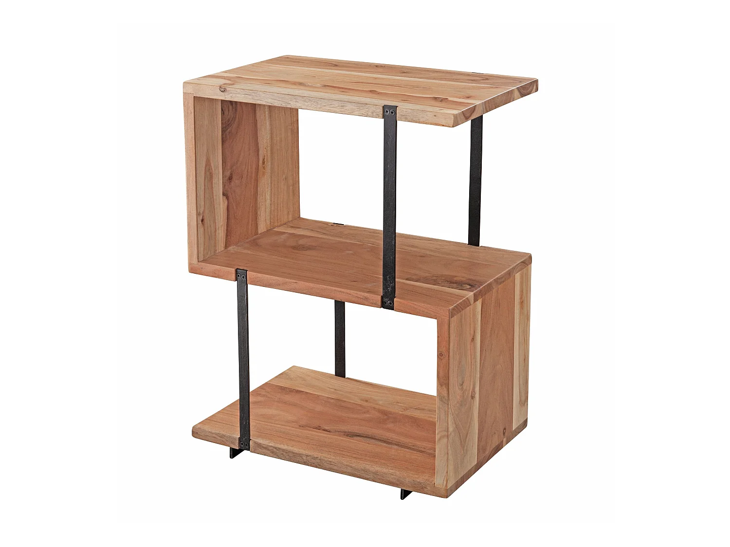 table d'appoint S-From 45x60x30 cm table décorative acacia table basse bois métal