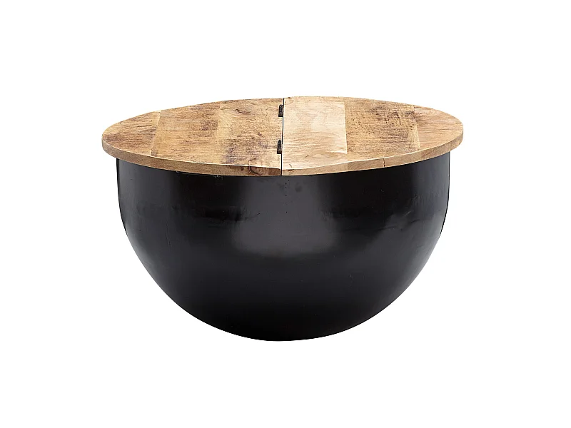 Table Basse Bois Massif 60x34x60 cm Table d'appoint Table de salon Rond