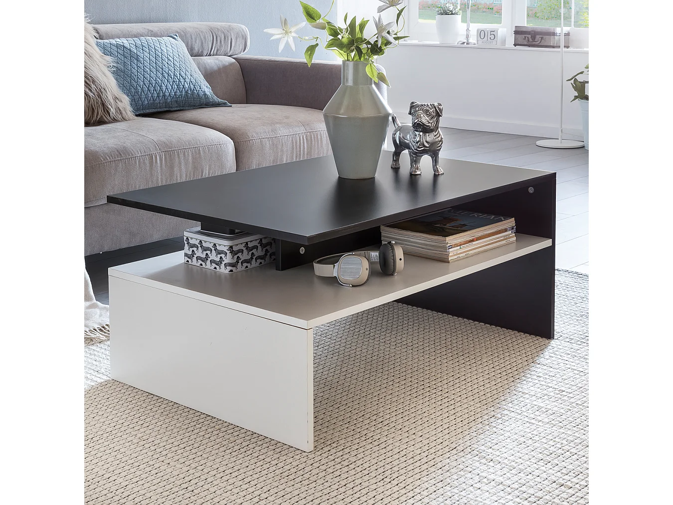 Wohnzimmertisch Couchtisch Sofatisch Loungetisch mit Ablage 90 x 60 cm