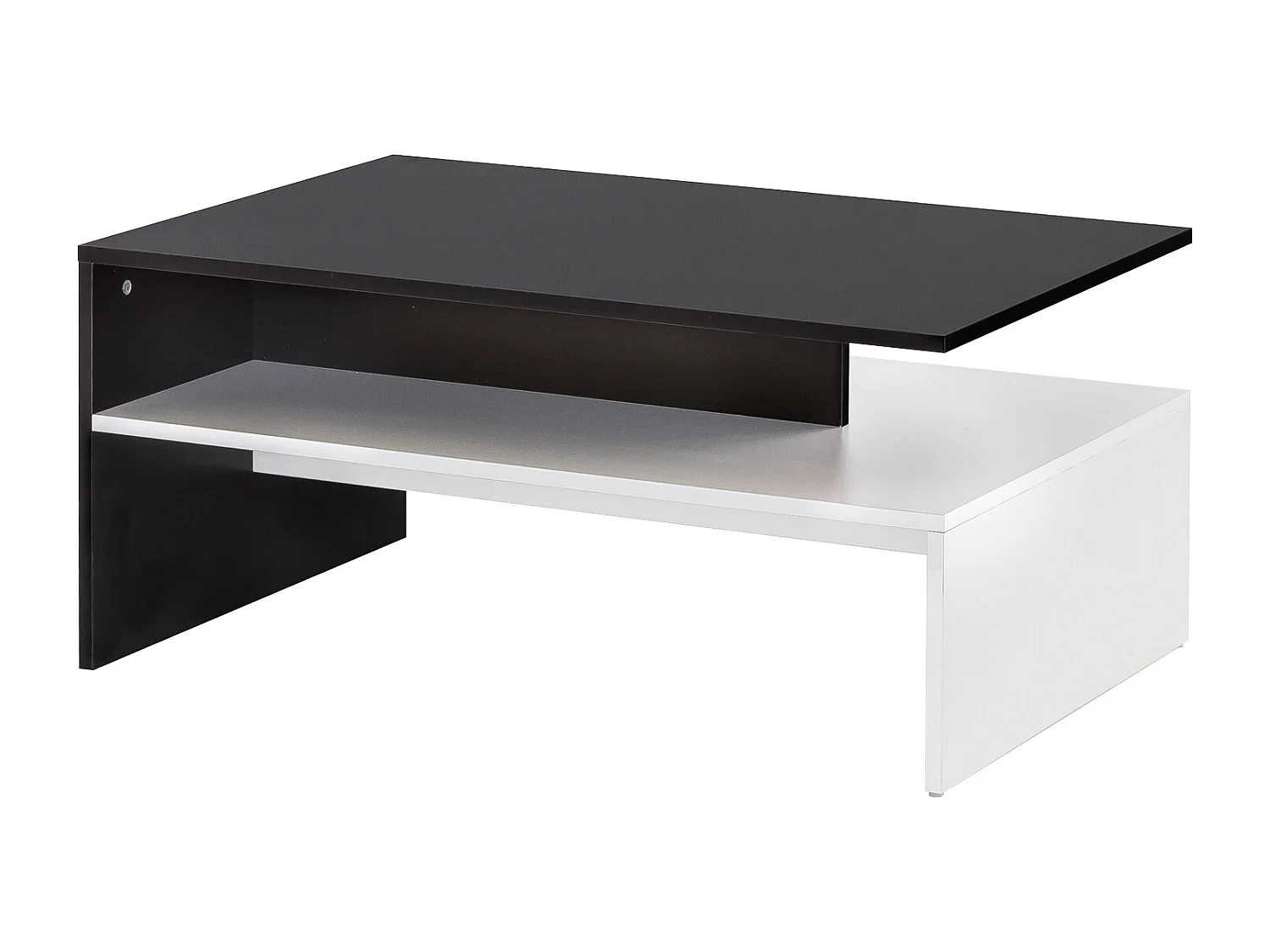 Table Basse de Salon Design 90x43x60cm Table Canapé Moderne Noir Blanc