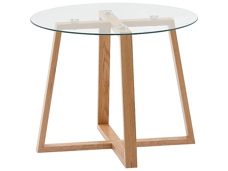 Couchtisch Wohnzimmertisch Holz Glas Sofatisch Tisch Wohnzimmer Rund