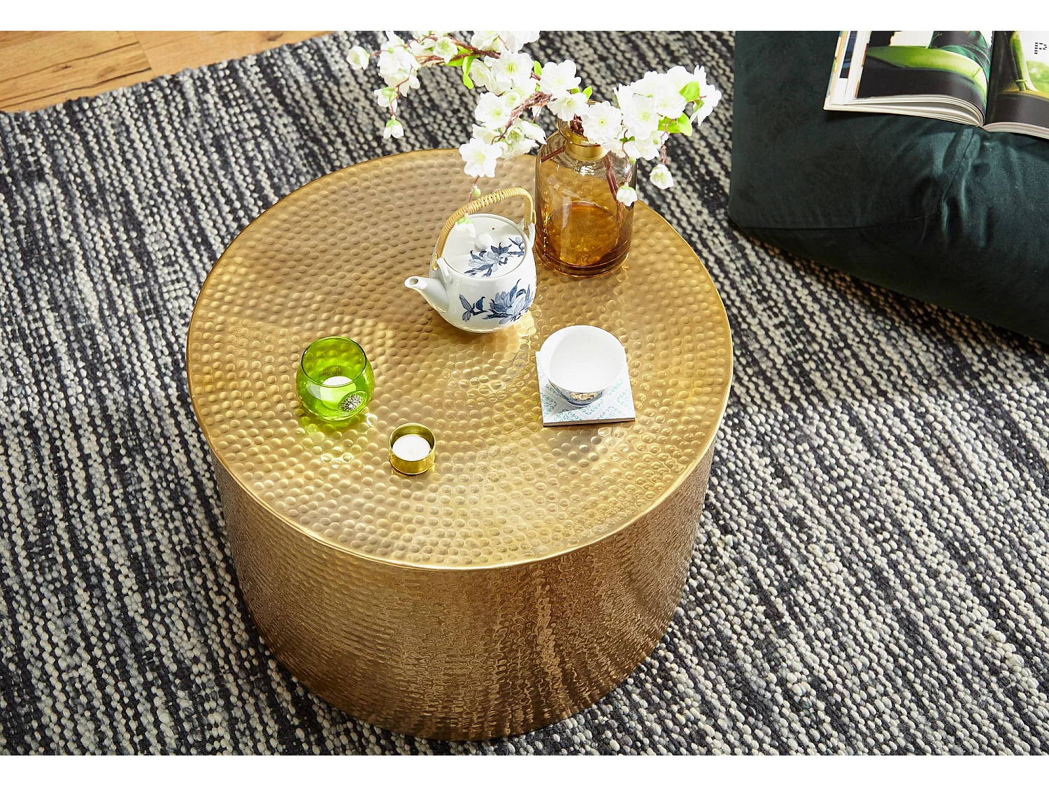 Table Basse Métal 61x40,5x61 cm Table d'appoint Design Bout de canapé