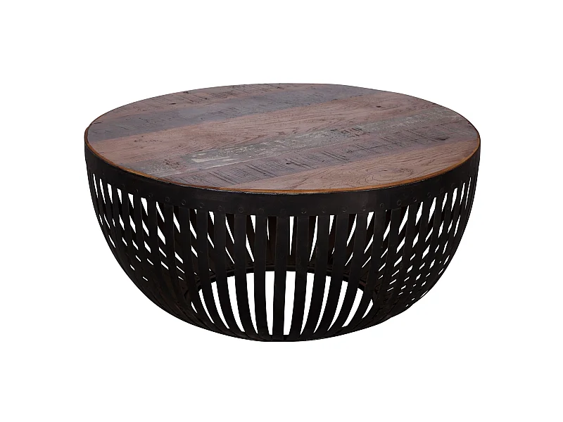 Couchtisch Sofatisch 70 cm Tisch Holz Massiv Metall Wohnzimmertisch